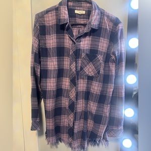 Purple plaid flannel Brand Beach lunch lounge